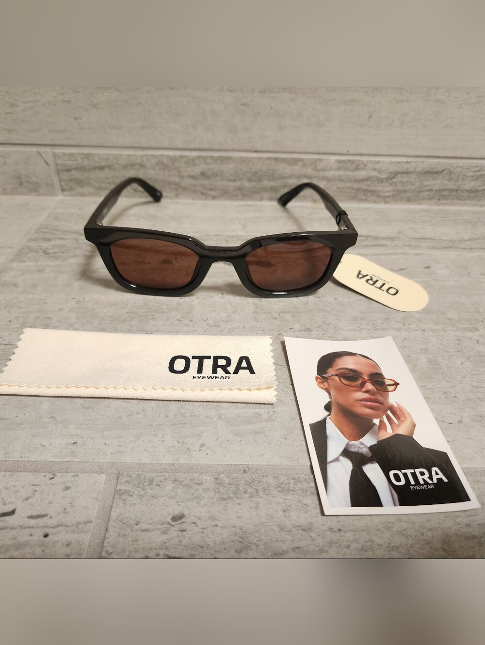 OTRA Women’s Black Frame Sunglasses with Brown Lenses